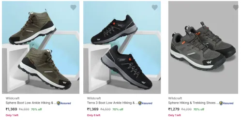 Image of Wildcraft Men Shoes Minimum 70% Discount