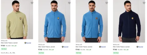 Image of Wildcraft Men's Jackets at minimum 70% Discount