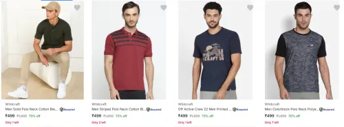Image of Wildcraft Men's T-Shirts at minimum 70% Discount
