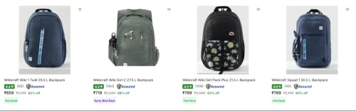 Image of Wildcraft School Bags at minimum 60% Discount
