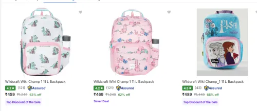 Image of Wildcraft School Bags Starting @ ₹459
