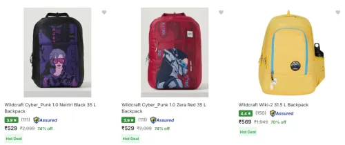 Image of Wildcraft School Bags Starting @ ₹529