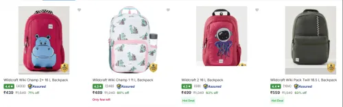 Image of Wildcraft School Bags Upto 71% Discount
