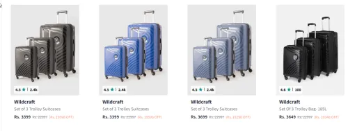 Image of Wildcraft Set of 3 Trollybag up to 85% Discount