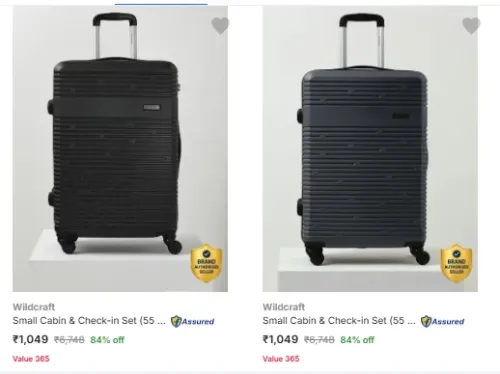 Image of Wildcraft Suitcases at 84% Discount