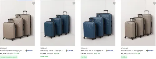Image of Wildcraft Suitcases Set of 3 starting @ ₹4199