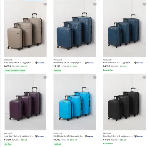 Image of Wildcraft Suitcases @ Up to 83% Discount 