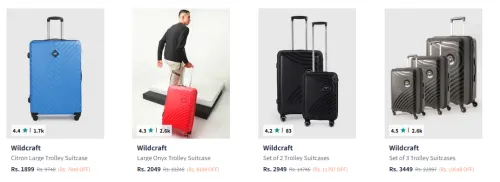 Image of Wildcraft Trolley Bag at minimum 80% Discount