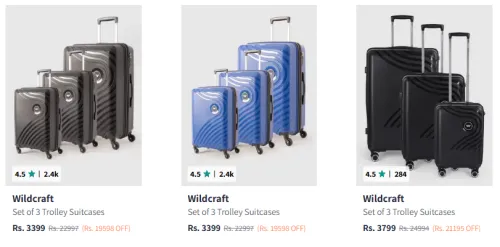 Image of Wildcraft Trolley Bag So3 Starting @ ₹3399
