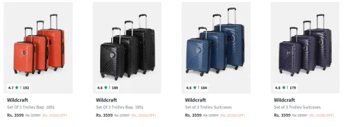 Image of Wildcraft Trolley Bag Starting @ ₹3599