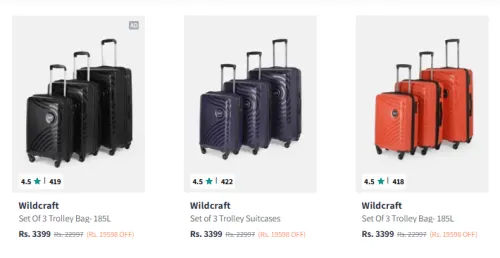 Image of Wildcraft Trolley Bags at Starting @₹3399
