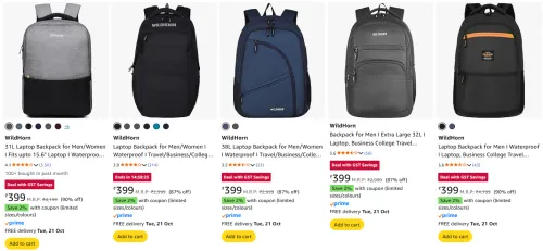 Image of WildHorn Backpack upto 90% Discount