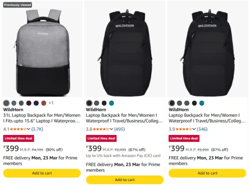 Image of WildHorn Backpack @ Up to 90% Discount