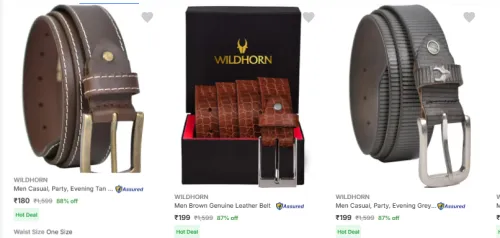 Image of Wildhorn Belts Starting at ₹180