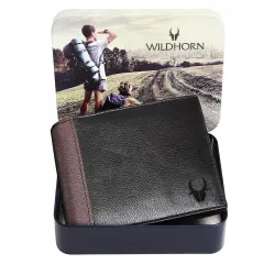 WildHorn Black & Brown Leather Men's Wallet (699710)
