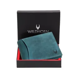 WildHorn Blue Hunter Leather Mens Wallet