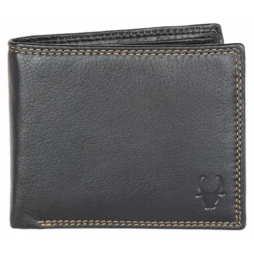 Image of WildHorn Classic Black Leather Wallet for Men