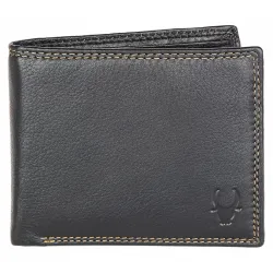 WildHorn Classic Black Leather Wallet for Men