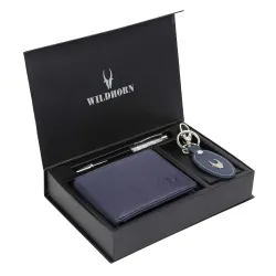 WildHorn Gift Hamper for Men Leather Wallet, Keychain & Pen Combo Gift Set 
