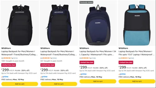 Image of WildHorn Laptop Backpack at minimum 90% Discount