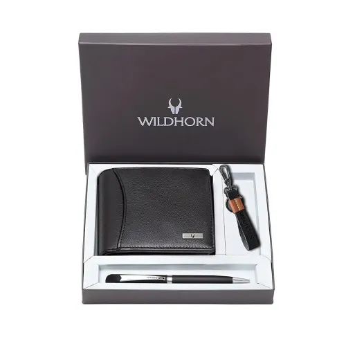 Image of WildHorn leather wallet gift combo set