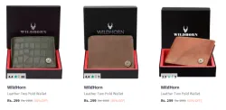 Wildhorn Men Leather Two Fold Wallet at Minimum 80% Discount