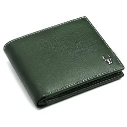 WildHorn Olive Leather Mens Wallet (WH2050) (Green)