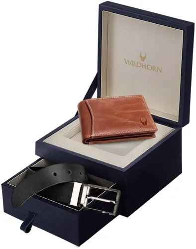 Image of WILDHORN Tan RFID Leather Wallet for Men