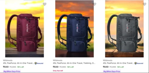 Image of Wildmoda Rusksacks up to 78% discount