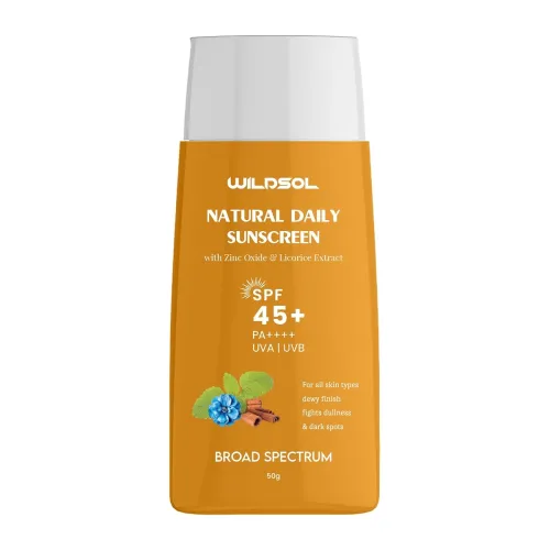 Image of Wildsol Natural Daily Sunscreen SPF 45+ with Aloe, Green Tea & Cucumber