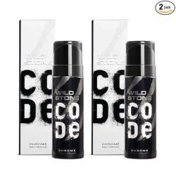 WILD STONE CODE Chrome Body Perfume Combo, Scented Spray For Men, 150Ml Each (Pack Of 2)