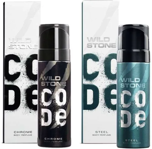 Image of Wild Stone CODE Steel & Chrome (150 ml each) Perfume Body Spray - For Men (300 ml, Pack of 2)