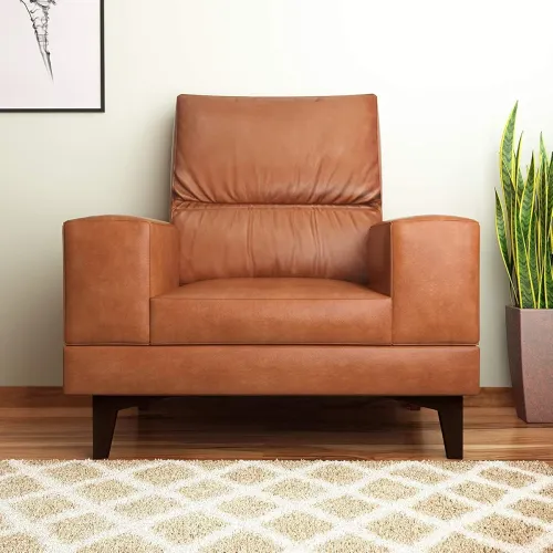 Image of Willis Single Seater Sofa (Tan Brown)