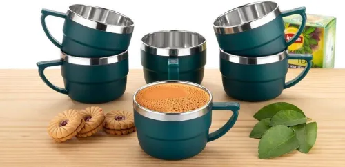 Image of WINCY Unbreakable Steel Cup Set – 6 Green