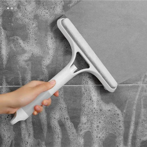 Image of Window Squeegee Glass Cleaning Tool with Built-in Spray Bottle and Sponge