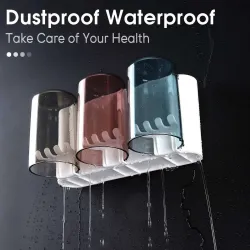 winger Toothbrush Holders for Bathroom, Brush Holder for Bathroom Wall Mounted (3) Plastic, Silicone Toothbrush Holder (
