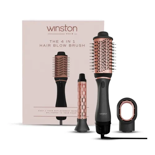 Image of WINSTON 4 in 1 Hair Styling Blow Brush – Blow Dryer, Curling Iron