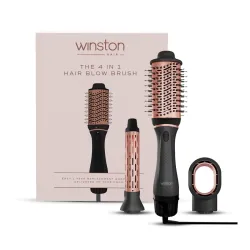 WINSTON 4 in 1 Hair Styling Blow Brush – Blow Dryer, Curling Iron