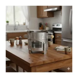 Winter Iron Sigdi with Strong Stand Vertical Support Strong Rods, Wooden Handle, Angeethi Chulha Heater Wood Stove for C