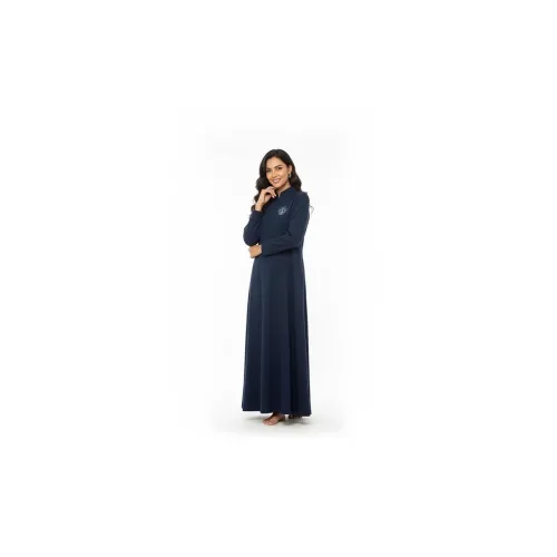 Image of Winter Wear Woolen Nighty Dress Blue Polar Nighty Women