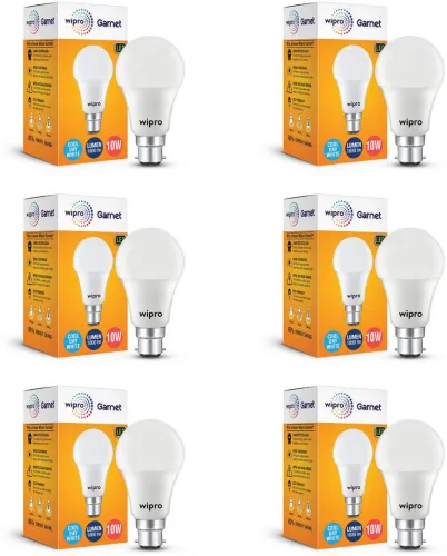 Image of Wipro 10 W Basic Standard B22 LED Bulb Pack of 6