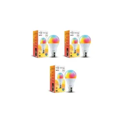 Wipro 12.5W B22D Wi-Fi Smart LED Bulb Pack of 3