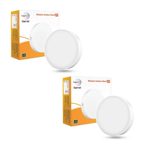 Image of Wipro 12W Rimless Round LED Panel Light 2pcs