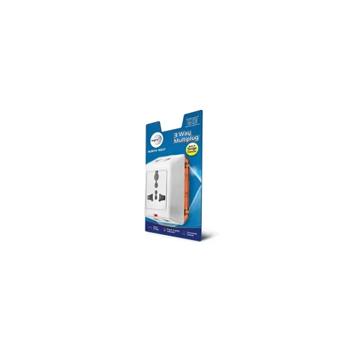 Image of Wipro 3 Way Multiplug Adaptor with 1 Universal Socket