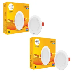 Wipro 6W Alpha Downlight for Junction Box (Red, Pack of 2)
