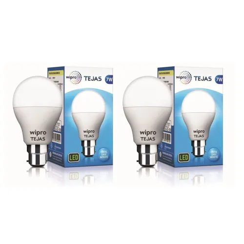 Image of Wipro 7W B22 LED Bulb, Cool Day Light, Pack of 2 (Tejas)