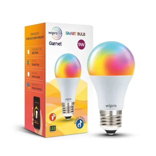 Image of wipro 9-Watt E27 WiFi Smart LED Bulb with Music Sync