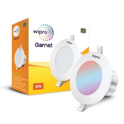 wipro ABS Garnet 3W LED Mini Downlight |Colour Changing (Red /Blue /Pink) |Compact Design with 120° Beam Angle |Recessed