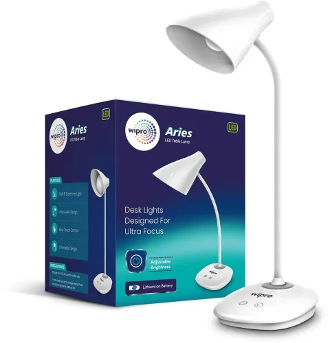 Image of Wipro Aries 6W Rechargeable LED Table Lamp 