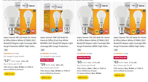 Image of Wipro Blub Starting @ ₹52